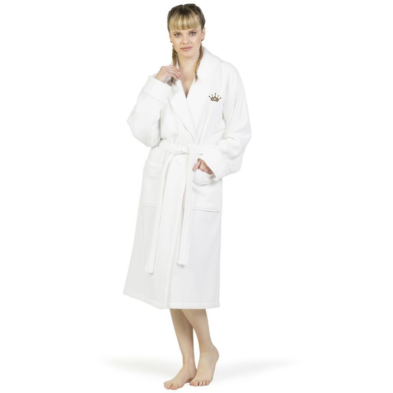 Waffle Terry Bathrobe with Cheetah Crown Design - Linum Home Textiles, 4 of 5