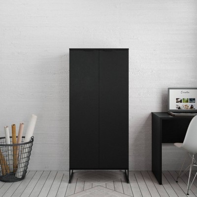 Lexington 59'' Black Engineered Wood Mid-Century Bookcase