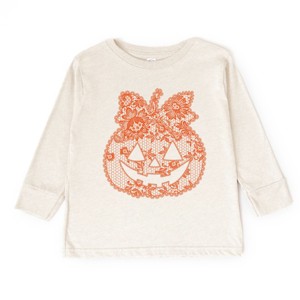 Pumpkin Doily Coquette - Youth Long Sleeve Graphic T-Shirt and Toddler Long Sleeve Graphic Tee - 1 of 3