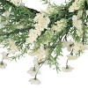 GDFStudio Wallsten 30 Inch Silk Plum Blossom Artificial Wreath, Green/White - 4 of 4