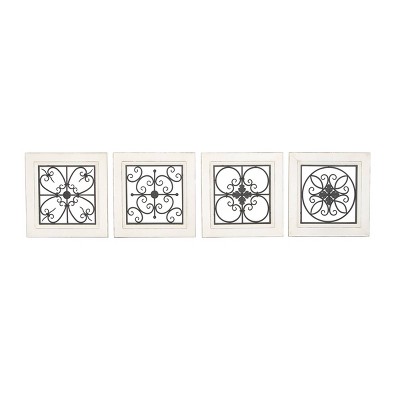 Set of 4 Farmhouse Wood Black Framed Wall Canvas - Olivia & May