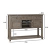 Entryway Table with Sliding Barn Doors & Drawers, Console Table Rustic Sofa Table - 2 of 4