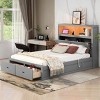 Streamdale Wood Queen Bed with Hydraulic Lift, Storage, LED Headboard, Charging - 2 of 4