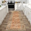 Vintage Floral Area Rug, Pastel Oriental Rugs, Machine Washable Non-Slip Stain-Resistant,Traditional Carpet for Living Room Bedroom - 2 of 4