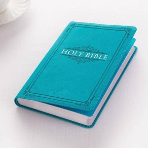 KJV Budget Gift & Award Lux-Leather Turquoise - (Leather Bound) - 1 of 1