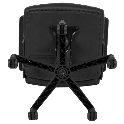 Ergonomic High-Back Black Leather and Plastic Swivel Task Chair