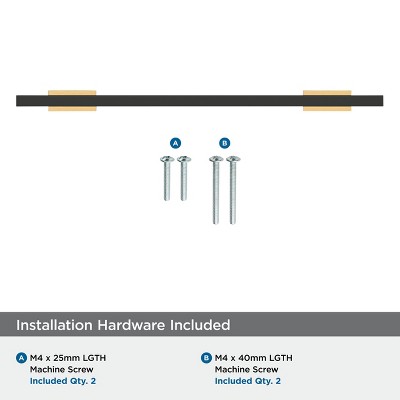6-5/16" Champagne Bronze Matte Black Cabinet Pull Bar