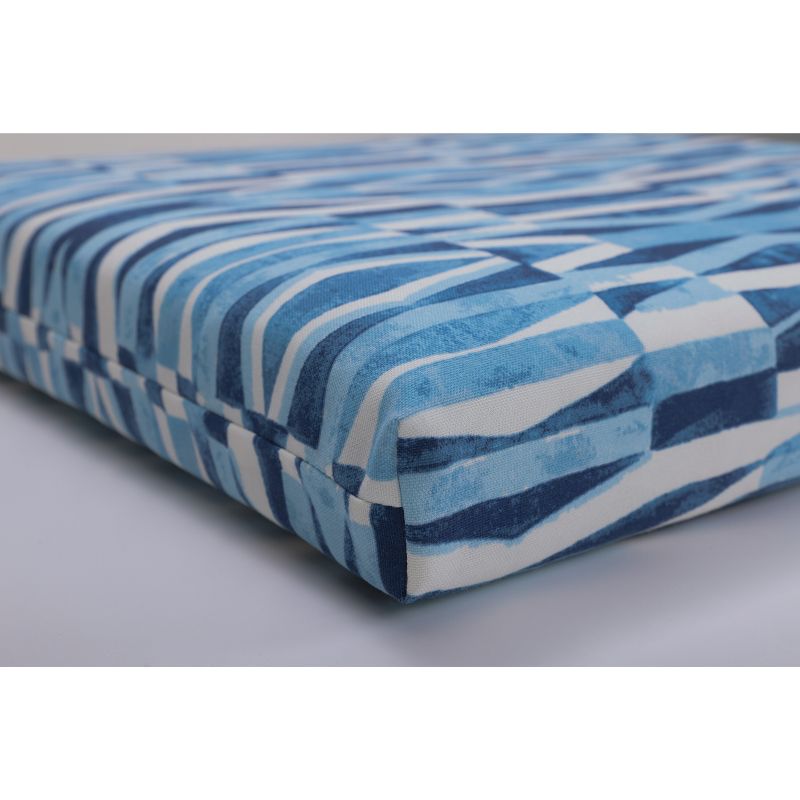 Set of 2 Outdoor/Indoor Squared Corners Seat Cushions Nevis Waves - Pillow Perfect, 3 of 7