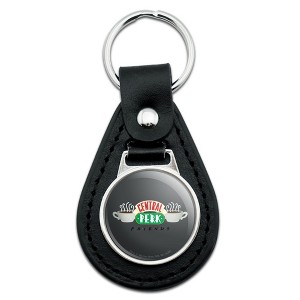Friends Central Perk Logo Black Leather Keychain - 1 of 4