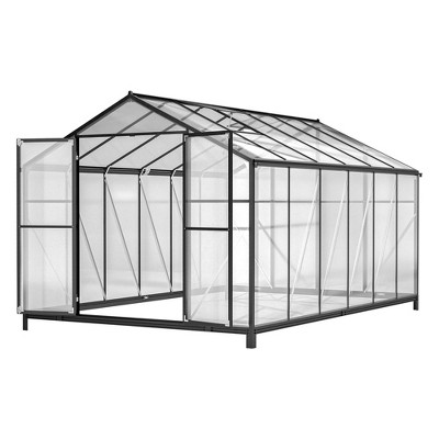 Greenhouse for Outdoors, Walk In Greenhouse with Lockable Door, Ventilation Window and Aluminum Frame for Backyard Balcony Garden Sunroom