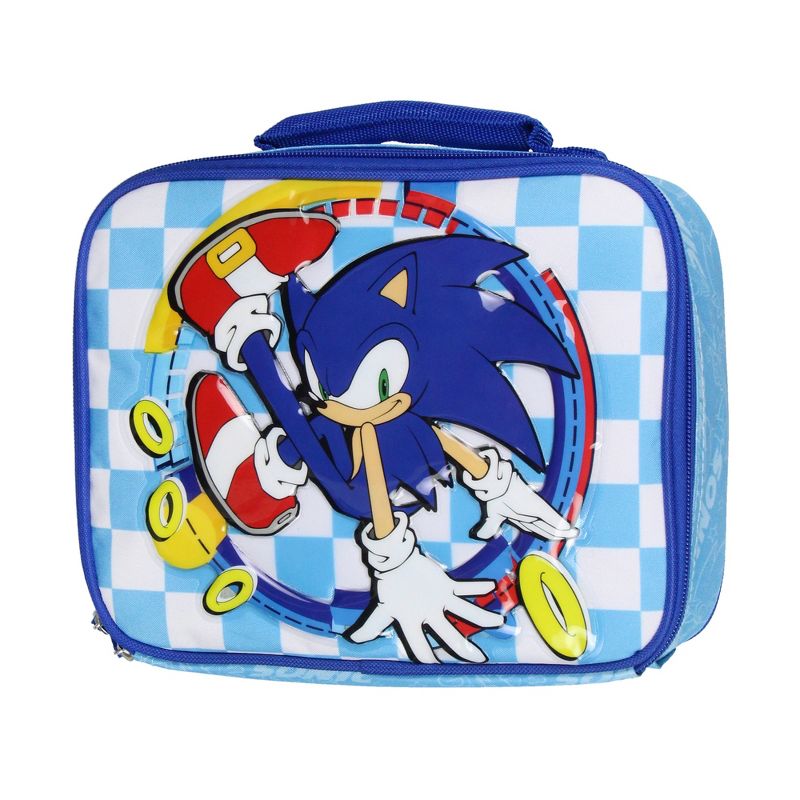 Sonic The Hedgehog Lunch Box Kickin' It Insulated Kids Lunch Bag Tote Blue, 1 of 6