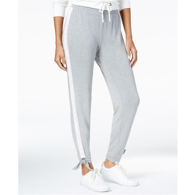 maison Jules Womens Lace Trim Casual Jogger Pants