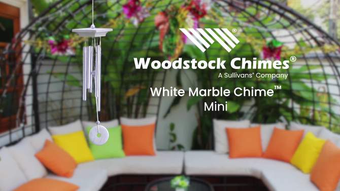 Woodstock Windchimes White Marble Chime Mini, Wind Chimes For Outside, Wind Chimes For Garden, Patio, and Outdoor Décor, 13"L, 2 of 11, play video