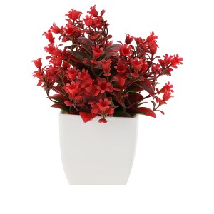 Unique Bargains Artificial Tree Bellflowers in Mini Square Cup Plastic 2.64"x2.64"x6.69" 1 Pc - 1 of 4