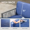 Belord Outdoor Round Wicker Patio Couch, Luxury High Back 3-Seater Sofa with Trapezoidal Back Cushion for Porch Garden Pool - 3 of 4