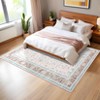 Washable Area Rug Vintage Medallion Floral Print Area Rug Non-Slip Low Pile Carpet for Dining Room Home Office - 2 of 4