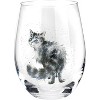 Royal Worcester Wrendale Designs 17oz Glass Tumblers, Set of 4 - Featuring Woodland Animals - Bunny, Hamster, Cat - Reusable Drinking Glasses - 4 of 4