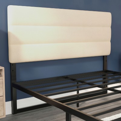 Cream Upholstered Queen Tufted Headboard with Adjustable Height