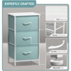 Sorbus Nightstand with 3 Drawers - Steel Frame, Wood Top & Easy Pull Fabric Bins - Perfect for Home, Bedroom, Office & College Dorm - 3 of 4