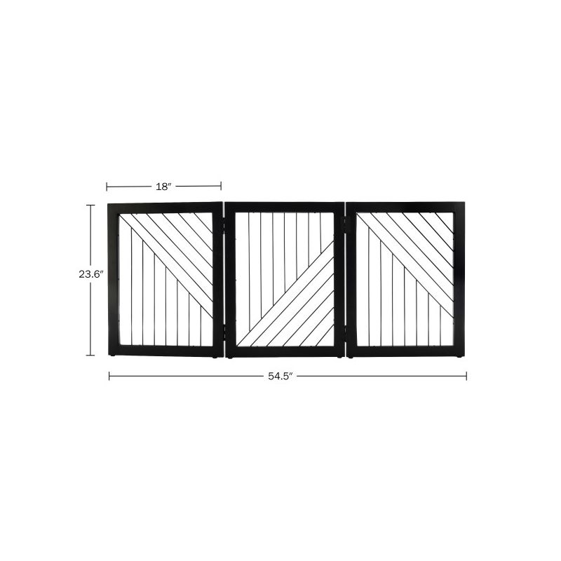PETMAKER 3-Panel Foldable Pet Gate, Black, 3 of 8