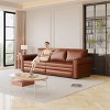 KWPZQEB 93.7" Convertible Sleeper Sofa Bed, 3-in-1 Pull Out Couch Bed with Nailhead Trim & Rolled Arm, Faux Leather Pull Out Sofa Bed for Living Room - 2 of 4