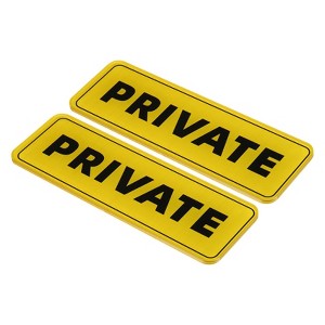 Unique Bargains Acrylic Self-Adhesive Decor Wall Business Private Sign 2 Pcs - 1 of 4