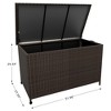 180 Gallon Rattan Deck Box, Wicker Waterproof Outdoor Storage Box, Outside Storage Bins Cabinet With Curved Handle & Universal Wheels - 2 of 4