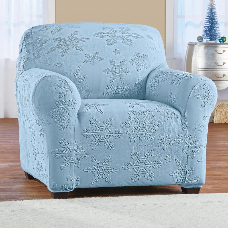 Collections Etc Snowflake Stretch Furniture Cover, 2 of 4