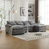 U-shaped Sectional Couch,High Quality Sponge Filling,Solid Wood Frame, Oversized Four-Seater Sofa-Maison Boucle - 3 of 4