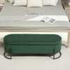 CAVINAS Modern Pull-Open Top Ottoman Bench with Metal Legs,Corduroy Oval Storage Ottoman for Living Room - 2 of 4