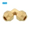 Unique Bargains Brass HVAC Flare 90 Degree Elbow Pipe Adapter Connectors with Nuts - 3 of 4