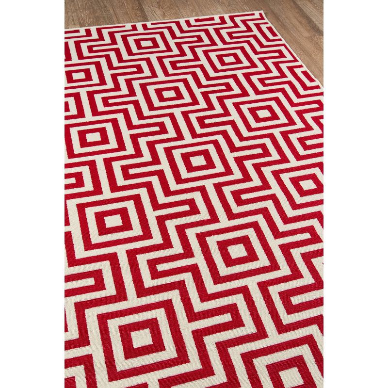 4&#39;x6&#39; Geometric Woven Accent Rug Red - Momeni, 3 of 7