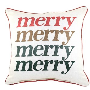 Christmas 16.0" Merry Gradient Pillow Home Decor Winter Happy Little Birdie The Little Birdie  -  Decorative Pillow - 1 of 1