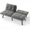 RISOKEYS 63" Velvet Loveseat Couch - 2-in-1 Convertible Sofa Bed with Adjustable Backrest & Iron Legs & Thick Foam Cushions for Living Room - 4 of 4
