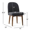 Modern Dining Chairs Set of 6, Upholstered Accent Side Chairs with Double Cushion Seat and Walnut-Finish Solid Wood Legs-Tanpinhause - 3 of 4