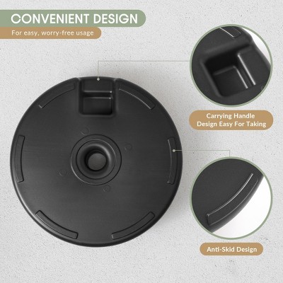 Black Adjustable Round Plastic Umbrella Base Stand