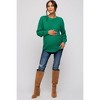 Pinkblush Emerald Green Waffle Knit Round Hem Maternity Sweater - 4 of 4