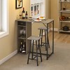 Whizmax Small Bar Table and Chairs Set for 2, 3-Piece Bar Table Set with Storage Drawer & Shelf, Space Saving Table for Small Apartment, Living Room - 3 of 4