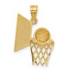 Black Bow Jewelry 14k Yellow Gold Basketball Hoop and Backboard Pendant - 3 of 4