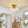 POWLIG Modern Gold Ceiling Light Fixture with Glass Shade, 9.84 inch Wide Semi-Flush Mount for Kitchen, Hallway, Bedroom - 2 of 4