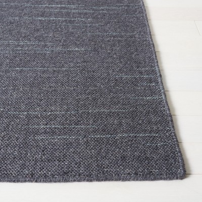Handmade Gray Wool Flat Woven Area Rug 27" x 8"