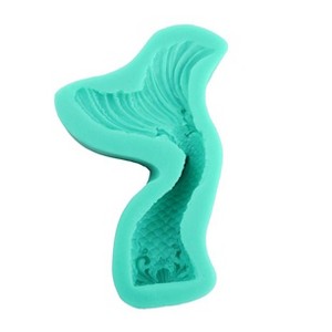 O'Creme Wavy Mermaid Tail v.2 Silicone Fondant Mold - 3" x 4.25" - Green - 1 of 3