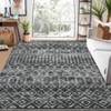 Washable Farmhouse Living Room Rugs, Chenille Non Slip Geometric Stripped Lines Print Bedroom Carpet - 3 of 4