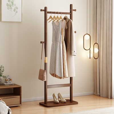 TOBILI Garment Rack solid wood hanger Solid environmental protection easy to assemble beautiful can be placed in the bedroom/entrance