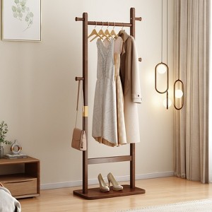 TOBILI Garment Rack solid wood hanger Solid environmental protection easy to assemble beautiful can be placed in the bedroom/entrance - 1 of 4