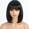 Jessie's Wig Bob Human Hair Wigs with Bangs 10 Inch Short Bob Wigs With Bangs Human Hair For Women Machine Made 1 Pc/Pack - 2 of 4