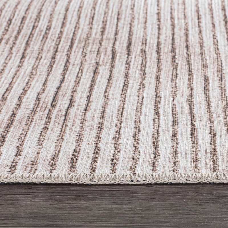 World Rug Gallery Contemporary Distressed Stripe Machine Washable Area Rug, 4 of 13