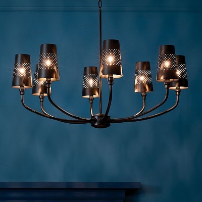 Adeena Black Pewter 8-Light Steel Chandelier