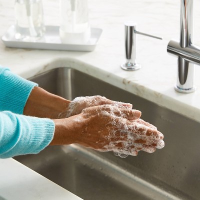 Stainless Steel and Glass Refillable Hand Soap Dispenser