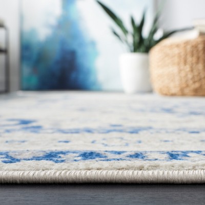 Reversible Hand-Knotted Blue Synthetic 6' x 9' Area Rug